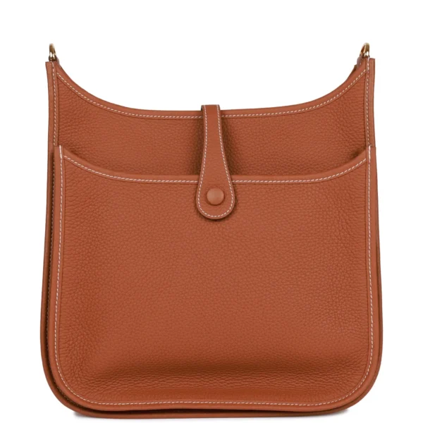 f7b98215f492c73f30c59bdc0c8db12e Hermès Evelyne III PM Gold Clemence Gold Hardware