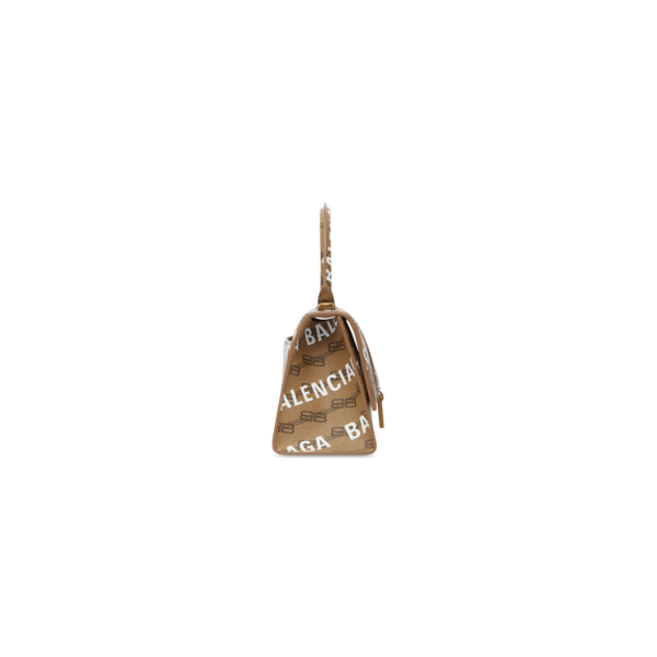 f8192e1536680fb73d61882ffa98706c WOMEN'S HOURGLASS SMALL HANDBAG BB MONOGRAM COATED CANVAS AND ALLOVER LOGO IN BEIGE