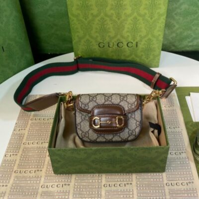 Gucci Horsebit 1955 Strap Wallet 699760 Dark Coffee