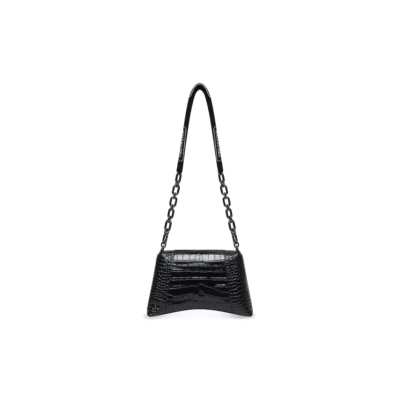 f8bf0db807f1325f82a93d1edaaae3f1 WOMEN'S DOWNTOWN SMALL SHOULDER BAG WITH CHAIN CROCODILE EMBOSSED IN BLACK