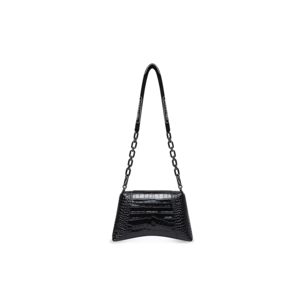 f8bf0db807f1325f82a93d1edaaae3f1 WOMEN'S DOWNTOWN SMALL SHOULDER BAG WITH CHAIN CROCODILE EMBOSSED IN BLACK
