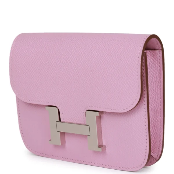 f90736b43e9c713fd26dc509bd066c25 Hermès Constance Slim Wallet Mauve Sylvestre Epsom Palladium Hardware
