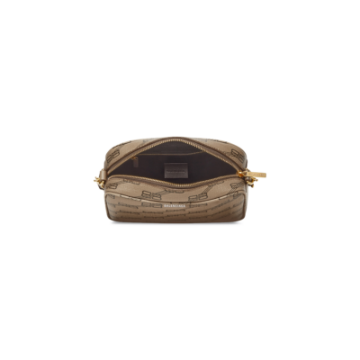 SIGNATURE MEDIUM CAMERA BAG BB MONOGRAM COATED CANVAS IN BEIGE