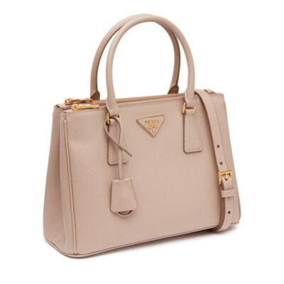普拉达 Galleria Powder 粉色 Saffiano 皮革中号包