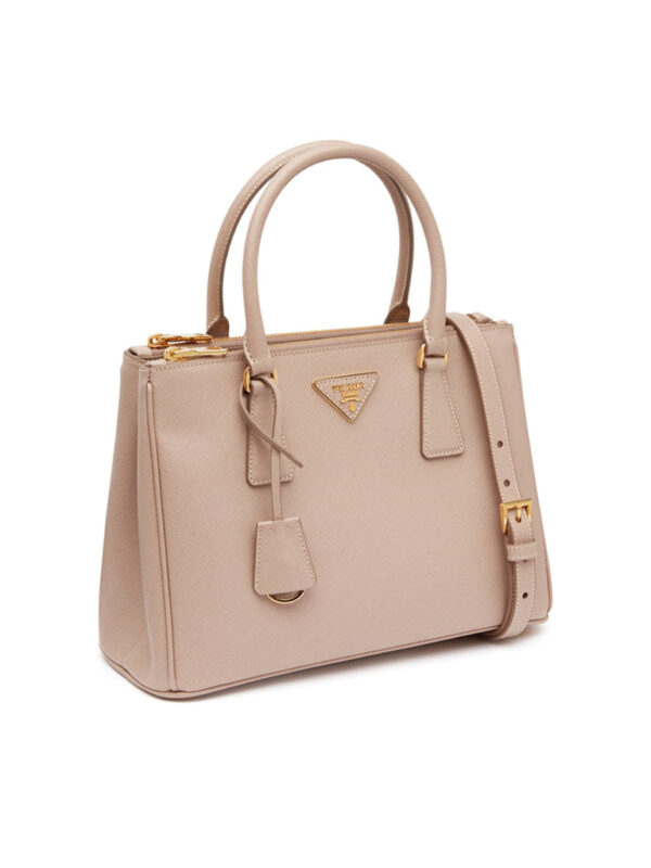普拉达 Galleria Powder 粉色 Saffiano 皮革中号包