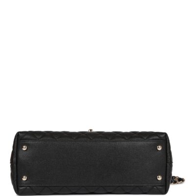 Chanel Small Coco Handle Flap Bag Black Caviar Light Gold Hardware