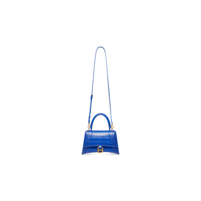 fb1ca1d1edcb2bf788687c578194147c WOMEN'S HOURGLASS SMALL HANDBAG CROCODILE EMBOSSED IN ELECTRIC BLUE