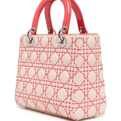 Christian Dior Cannage logo lettering tote