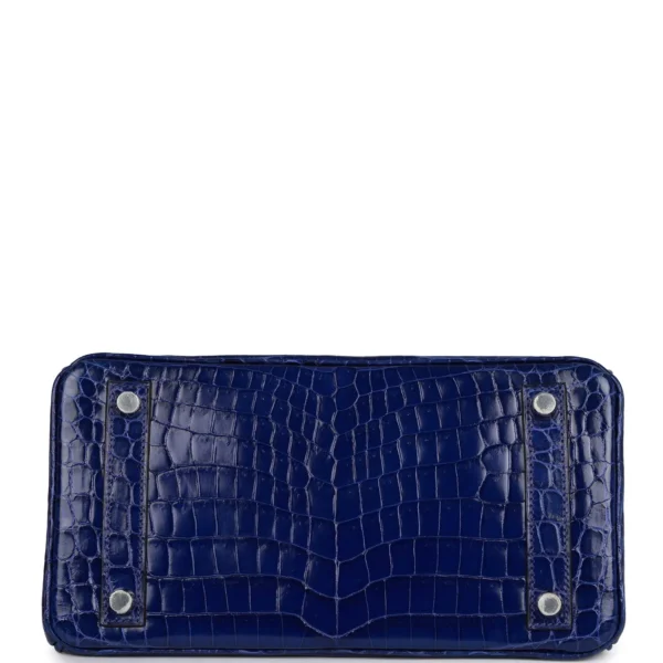 Hermès Birkin 25 Bleu Electric Shiny Niloticus Crocodile Palladium Hardware