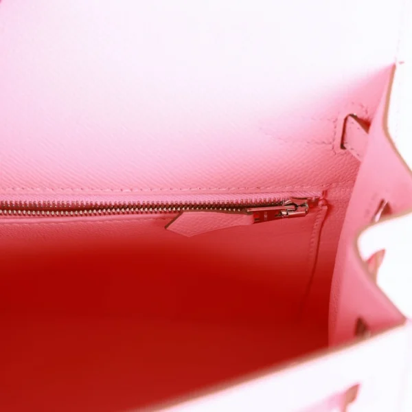 Hermès Kelly Sellier 25 Rose Confetti Epsom Palladium Hardware