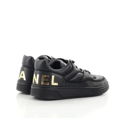 Chanel Women's Low-Top Logo Sneakers Print Leather