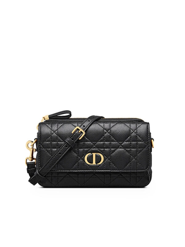 fc74f7086bb3ef05d99100aeb2cb793c Dior Dior Caro Pouch in Black Supple Cannage Lambskin