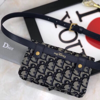 fd1039d5b2fd67151351b4f14cb60843 Dior Blue Oblique Saddle Belt Bag
