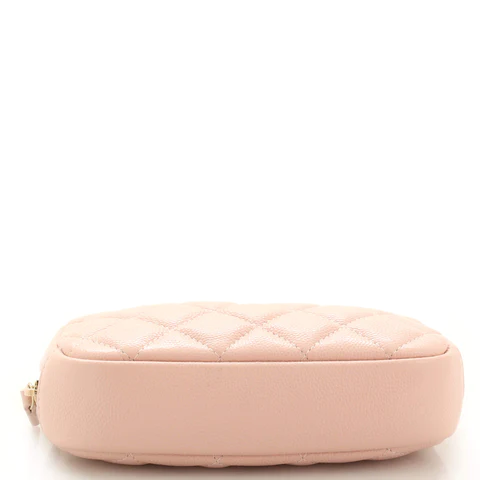 Chanel Curvy Cosmetic Pouch Quilted Caviar Small