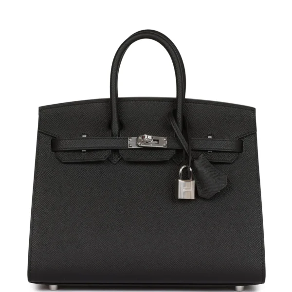 Hermès Birkin Sellier 25 Black Epsom Palladium Hardware