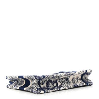 CHRISTIAN DIOR Canvas Embroidered Mini Toile De Jouy Book Tote Blue