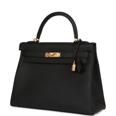 fe34afa2c1a11927412642b84233bc78 Hermès Kelly Retourne 32 Black Togo Gold Hardware