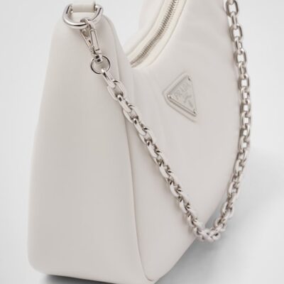 Padded nappa-leather Prada Re-Edition shoulder bag - White