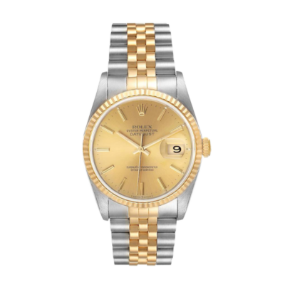 Rolex Datejust 16233CSJ 36MM Gold Dial Silver-tone Case