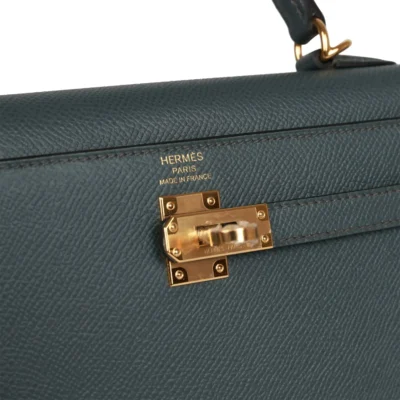 ff5e65f5e5cd4c47a7f8d53497e60db4 Hermès Kelly Sellier 25 Bleu Orage Epsom Gold Hardware