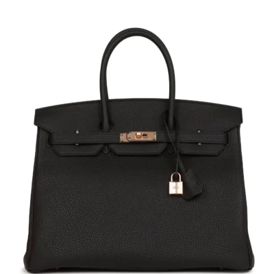 爱马仕 Birkin 35 黑色 Togo 皮革 Rose 金色五金 包