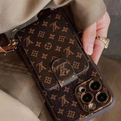 i1698564826-1227-3-1 Monogram Leather V iPhone Wallet Case With Crossbody Strap