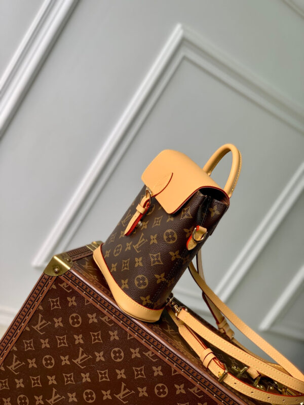 SOHO MINI 23 IN BROWN MONOGRAM COATED CANVAS AND CALFSKIN