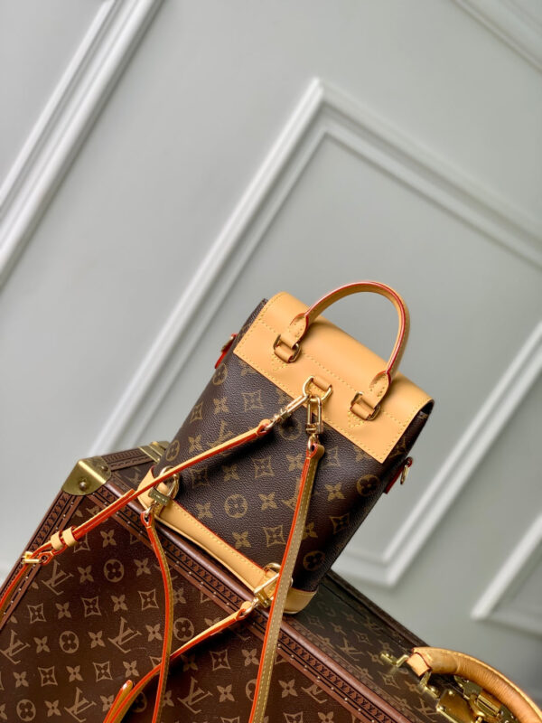 SOHO MINI 23 IN BROWN MONOGRAM COATED CANVAS AND CALFSKIN