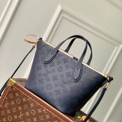 BLOSSOM PM 20 IN DARK BLUE MONOGRAM PERFORATED CALFSKIN