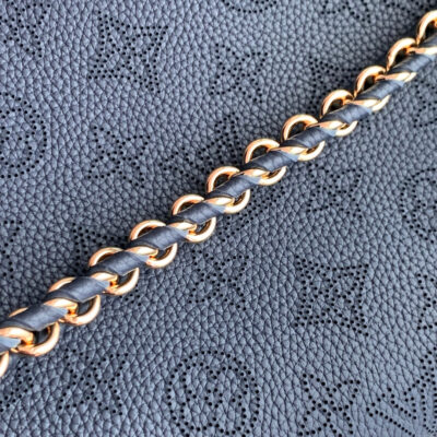 BELLA TOTE 32 IN DARK BLUE MONOGRAM PERFORATED CALFSKIN GOLD HARDWARE