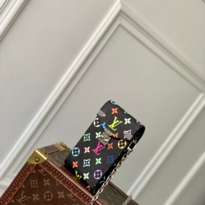 imgHD_4828b284_20250509_cmp_i1746779088891_5736_0_1_jpg PHONE POUCH 17.5 IN BLACK MULTICOLORED MONOGRAM COATED CANVAS
