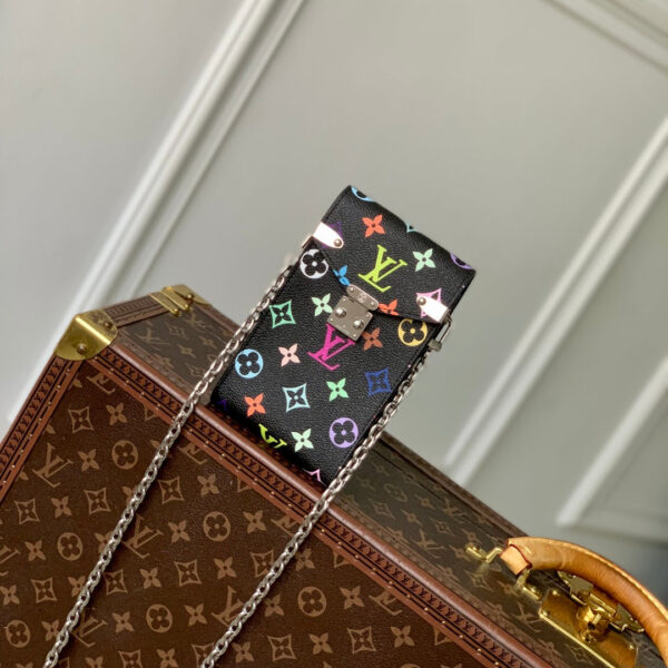 imgHD_4828b284_20250509_cmp_i1746779088900_8311_0_0_jpg PHONE POUCH 17.5 IN BLACK MULTICOLORED MONOGRAM COATED CANVAS