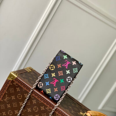 imgHD_4828b284_20250509_cmp_i1746779088905_5902_0_2_jpg PHONE POUCH 17.5 IN BLACK MULTICOLORED MONOGRAM COATED CANVAS