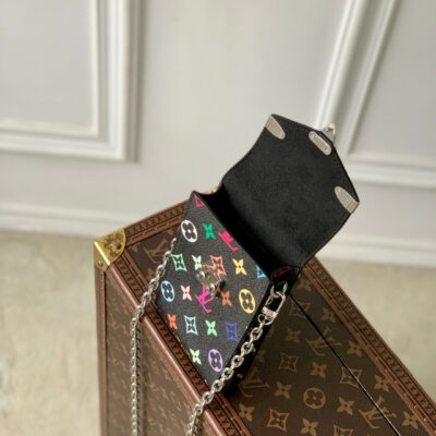 imgHD_4828b284_20250509_cmp_i1746779094023_4255_0_8_jpg PHONE POUCH 17.5 IN BLACK MULTICOLORED MONOGRAM COATED CANVAS