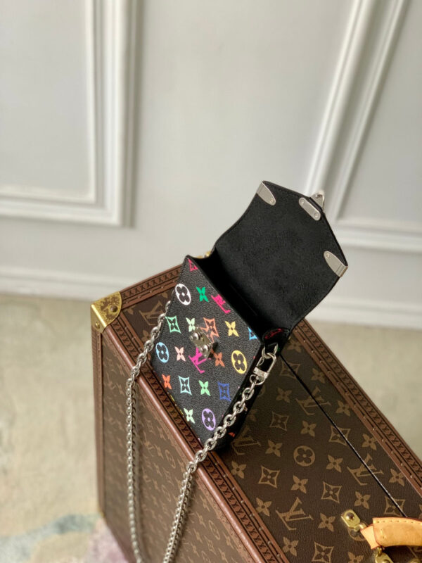 imgHD_4828b284_20250509_cmp_i1746779094023_4255_0_8_jpg PHONE POUCH 17.5 IN BLACK MULTICOLORED MONOGRAM COATED CANVAS