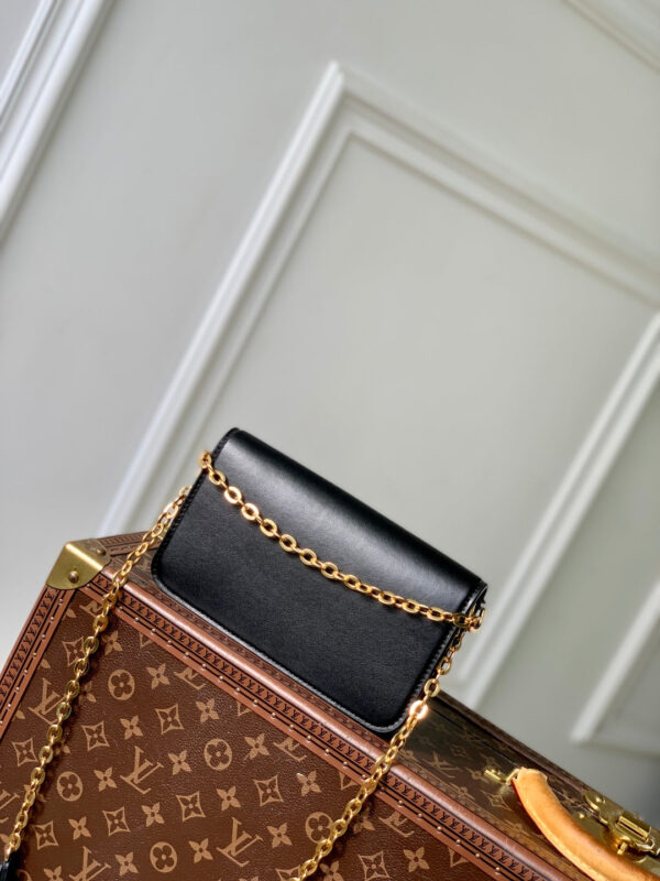 WALLET ON CHAIN BLOOM 20 IN BLACK CALFSKIN