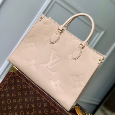 ONTHEGO MM 35 IN  BLUSH PINK MONOGRAM CALFSKIN