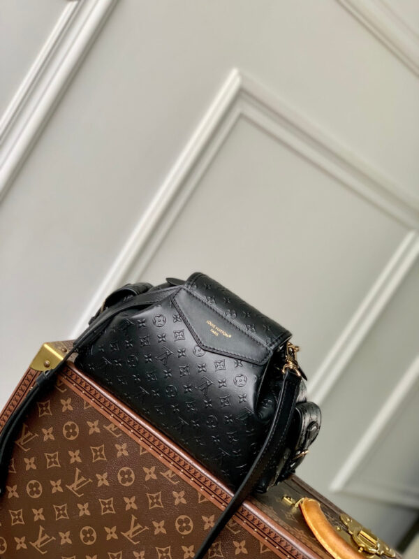 MONTSOURIS BACKPACK 27 IN BLACK MONOGRAM BOLD COATED CALFSKIN