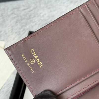 CHANEL 25S MULTI PURPOSE PASSPORT WALLET 15 IN BLACK CALFSKIN GOLD HARDWARE