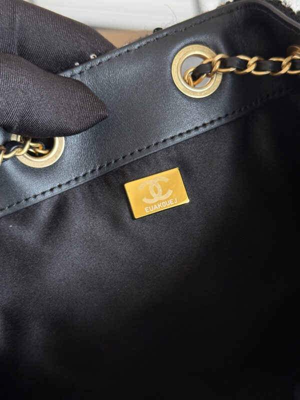 CHANEL 25S HOBO BAG 30 IN BLACK TWEED WITH GOLD HARDWARE