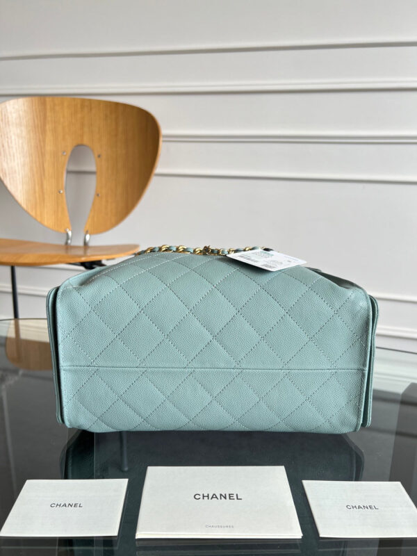 CHANEL 25S HOBO BAG 30 IN SOFT TEAL BLUE CAVIAR WITH GOLD HARDWARE