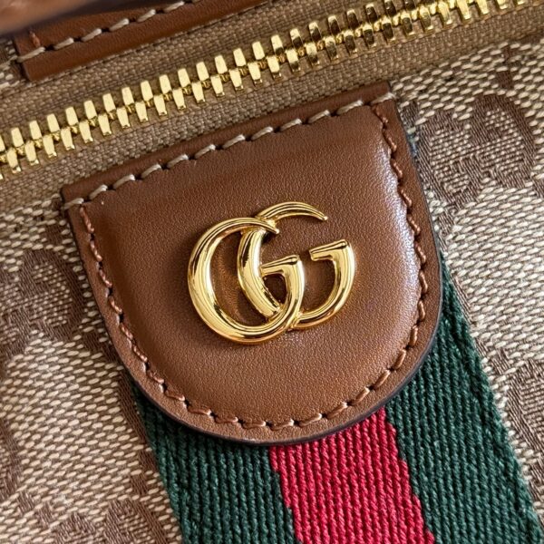 imgHD_89648692_20251201_i1764582852412_2249_0_4_jpg GUCCI 26S GIGLIO TOP HANDLE BAG 19 IN WARM BEIGE AND BROWN CANVAS