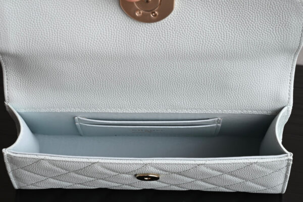 CHANEL 25S KELLY 18 CM IN SOFT MINT BLUE LAMBSKIN