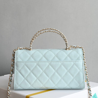 CHANEL 25S KELLY 18 CM IN SOFT MINT BLUE LAMBSKIN