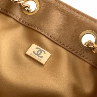 CHANEL 25S HOBO BAG 40 IN BROWN SUEDE WITH GOLD HARDWARE