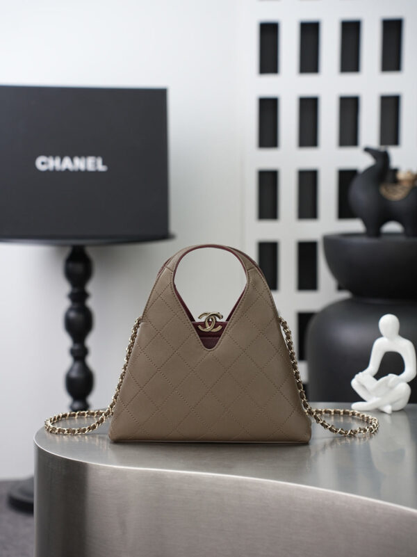 CHANEL 26S SHOPPING BAG MEDIUM 23 IN BROWN LAMBSKIN GOLD HARDWARE