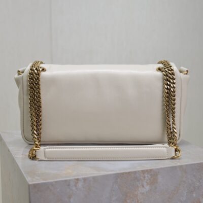 YSL 25S CALYPSO HANDBAG 26 IN IVORY LAMBSKIN GOLD HARDWARE