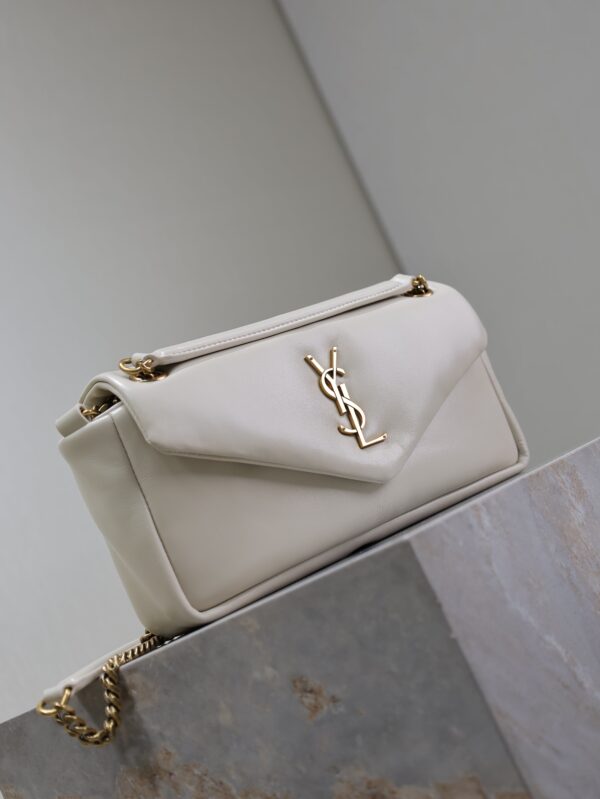 YSL 25S CALYPSO HANDBAG 26 IN IVORY LAMBSKIN GOLD HARDWARE