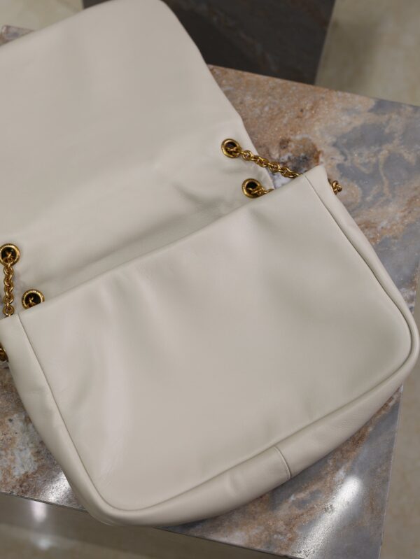 YSL 25S JAMIE 4.3 29 IN BLANC VINTAGE LAMBSKIN GOLD HARDWARE