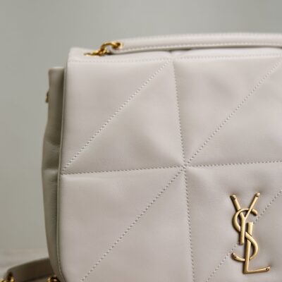 YSL 25S JAMIE 4.3 29 IN BLANC VINTAGE LAMBSKIN GOLD HARDWARE